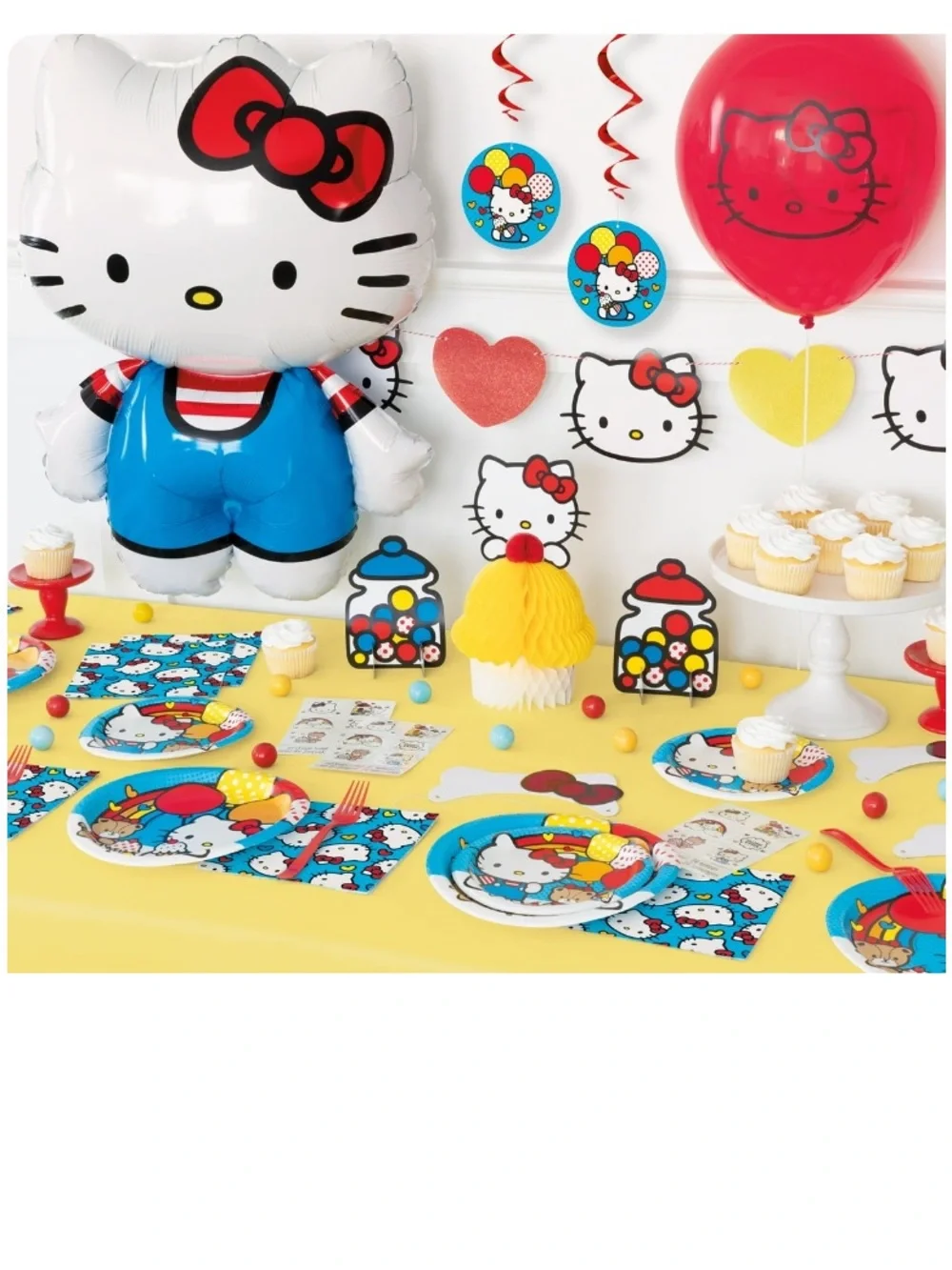 Hello Kitty Blue Party Lunch/Dinner Plates & Napkins Set
